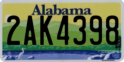 AL license plate 2AK4398