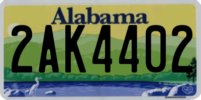 AL license plate 2AK4402