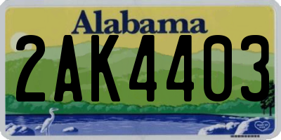AL license plate 2AK4403