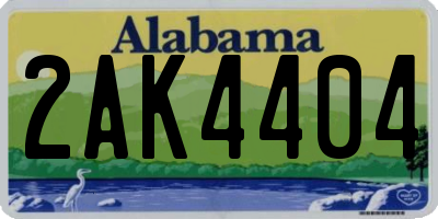 AL license plate 2AK4404