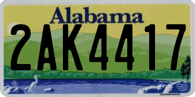 AL license plate 2AK4417