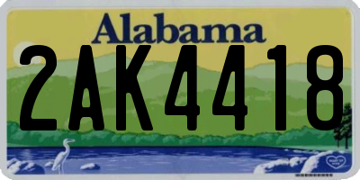 AL license plate 2AK4418