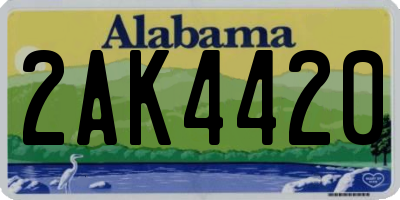 AL license plate 2AK4420
