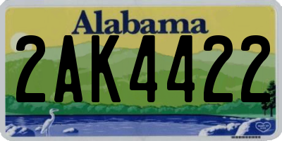 AL license plate 2AK4422