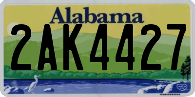 AL license plate 2AK4427