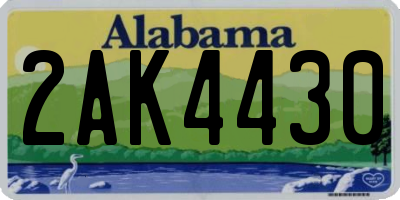 AL license plate 2AK4430