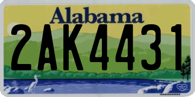 AL license plate 2AK4431