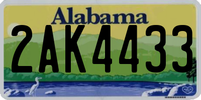 AL license plate 2AK4433