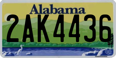 AL license plate 2AK4436