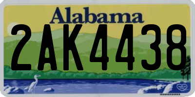 AL license plate 2AK4438