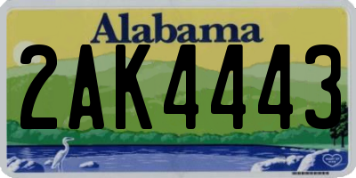 AL license plate 2AK4443