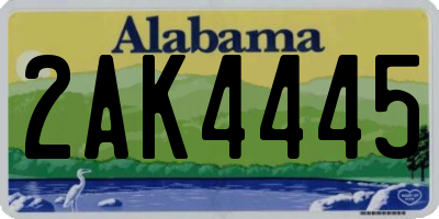 AL license plate 2AK4445