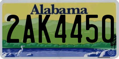AL license plate 2AK4450