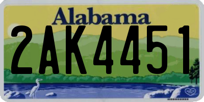 AL license plate 2AK4451