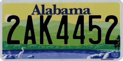 AL license plate 2AK4452