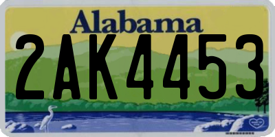 AL license plate 2AK4453