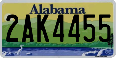 AL license plate 2AK4455