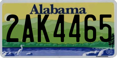 AL license plate 2AK4465