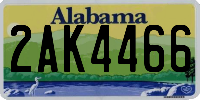 AL license plate 2AK4466