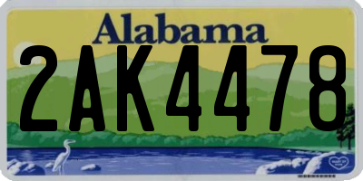 AL license plate 2AK4478