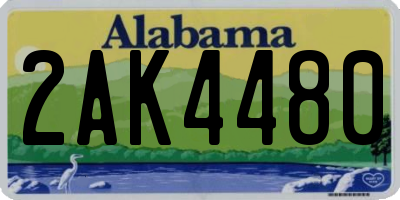 AL license plate 2AK4480