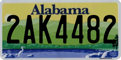 AL license plate 2AK4482