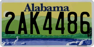AL license plate 2AK4486