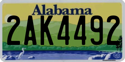 AL license plate 2AK4492
