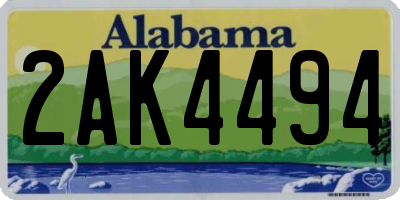 AL license plate 2AK4494