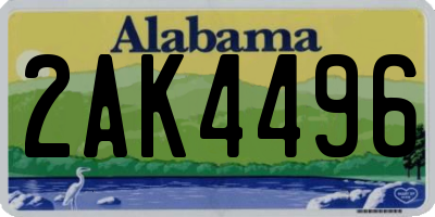 AL license plate 2AK4496