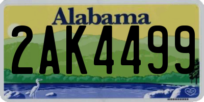 AL license plate 2AK4499