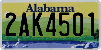 AL license plate 2AK4501