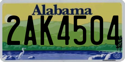 AL license plate 2AK4504
