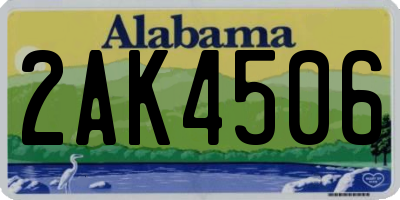 AL license plate 2AK4506
