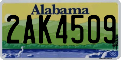 AL license plate 2AK4509