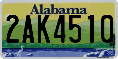 AL license plate 2AK4510