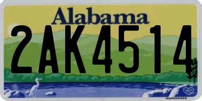 AL license plate 2AK4514
