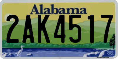 AL license plate 2AK4517