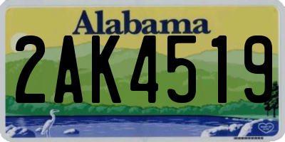 AL license plate 2AK4519