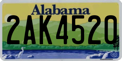 AL license plate 2AK4520