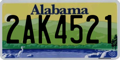 AL license plate 2AK4521