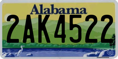 AL license plate 2AK4522