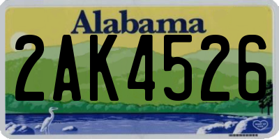 AL license plate 2AK4526
