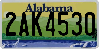 AL license plate 2AK4530