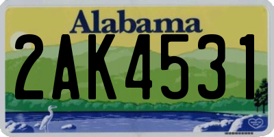 AL license plate 2AK4531