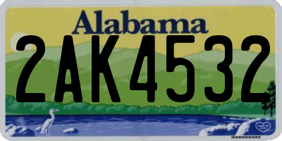 AL license plate 2AK4532