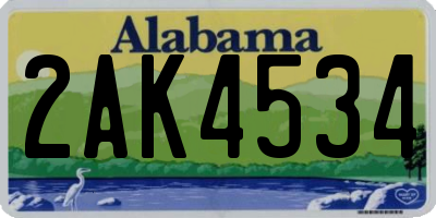 AL license plate 2AK4534