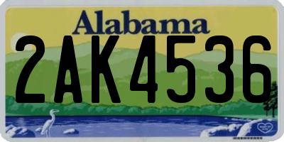 AL license plate 2AK4536