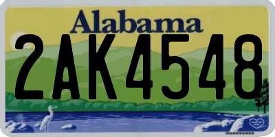 AL license plate 2AK4548