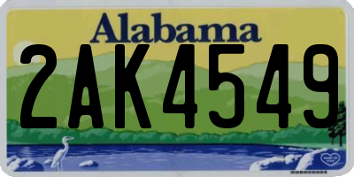 AL license plate 2AK4549